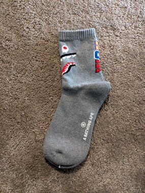 BAPE Shark Socks Grey One Size
